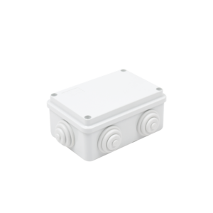 PVC Junction Box with 6 Inputs, Screw-cap, 4.74 x 3.15 x 1.97 in (120 x 80 x 50 mm), For Exterior (IP55)