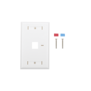Face Plate, 1-Port Output with Space for Label - White