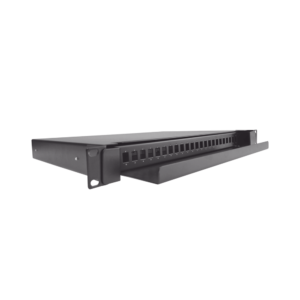 Fiber Optic Distributor, empty, 19in, Accepts 24 Adapters "LC Duplex" or "LC Simplex" or 24 "SC" Simplex, 1U