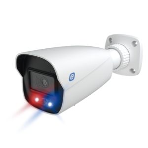 Bullet IP 8MP / POE / 24/7 Color Image / 98ft (30m) Smart Dual Light (White Light + IR) / WDR (120dB) / Micro SD / IP66 / 2.8 mm Lens / Cloud Video Recording / Metal / Red and blue strobe / Integrated Siren / Two way audio